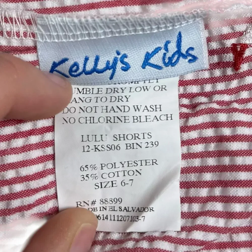 Kelly’s Kids Sailboat Seersucker Ruffle Hem Shorts Girls Size 6-7 EUC